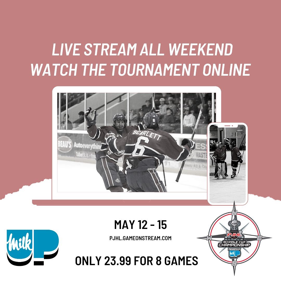 can't make it to Guelph this weekend but want to cheer on your conference home team and see the 2021/22 season come to a close? EASY!! Just livestream the games from the comfort of your own home with Game On Stream! With just a one time payment of 23.99 for all 8 games!! Talk about a SCORE register here: https://pjhl.gameonstream.com/ for customer support with the site please email - https://www.thepjhl.ca/pjhlinfo@gameonstream.com